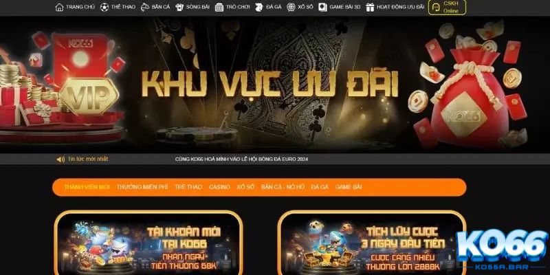 Khuyến mãi của KO66 và phần thưởng hấp dẫn